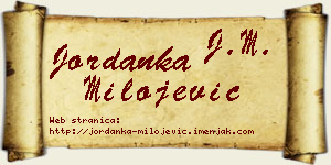 Jordanka Milojević vizit kartica